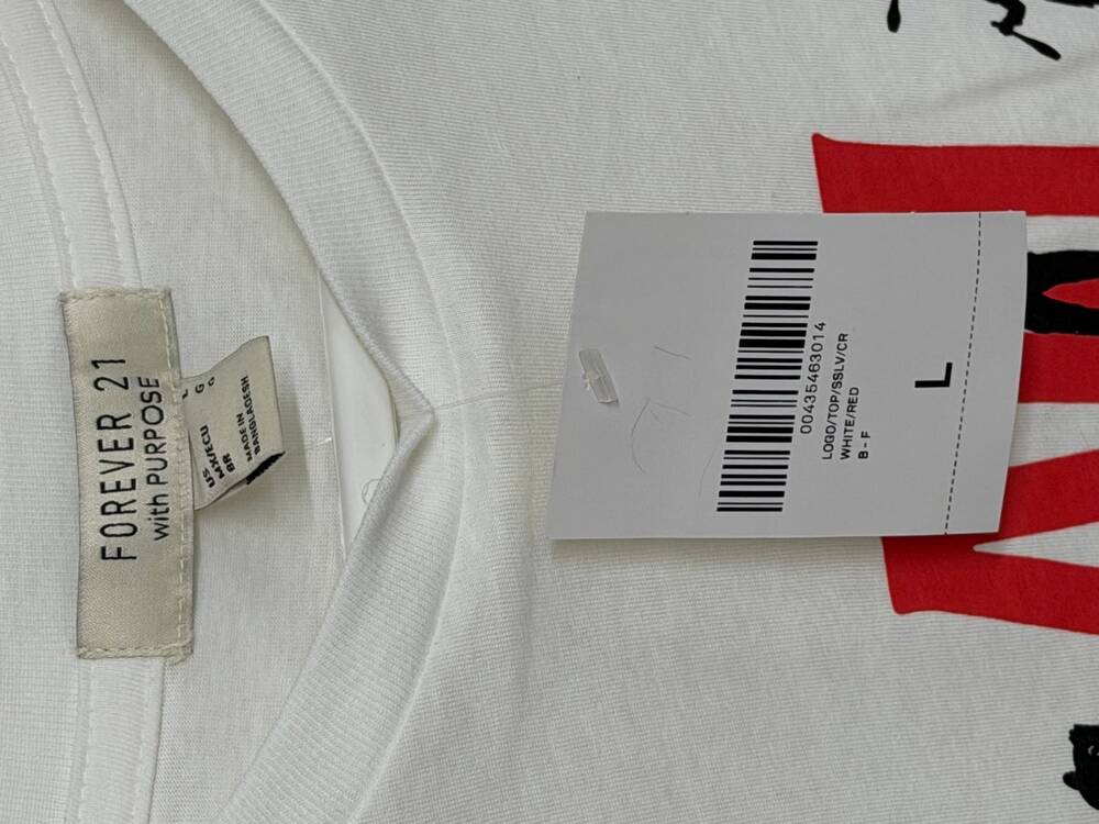 Forever 21 Logo Men T Shirt White Size L - Picture 3 of 5